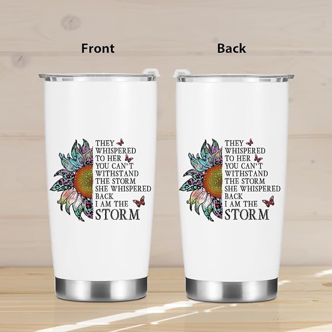 Sunflower Gifts for Women Tumbler, Inspirational Birthday Christmas Butterfly Gifts, Sunflower Stuff Accessories Coffee Mug Stainless Steel Vacuum Insulated Double Wall Travel Cup with Lid，20oz