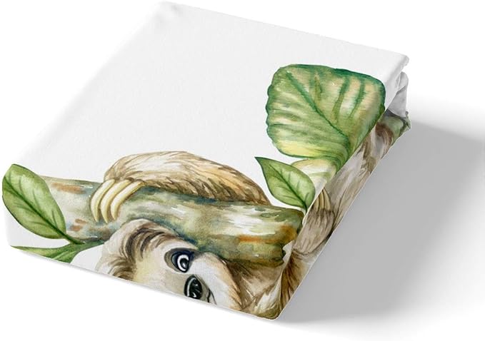 Feelyou Sloths Tropical Leaves Comforter Cover Set Sloth Mother and Baby Bedding Set for Kids Boys Girls Cute Animal Duvet Cover Lovely Bedspread Cover Bedroom Collection 3Pcs Full Size