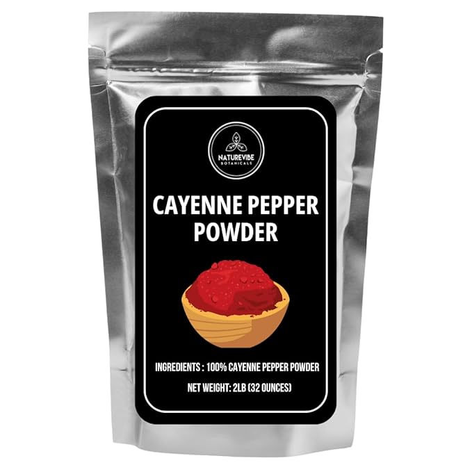 Naturevibe Botanicals Cayenne Pepper Powder – 2lb Bulk | 100% Pure & Non-GMO | Hot & Spicy Seasoning for Cooking, Sauces & Rubs