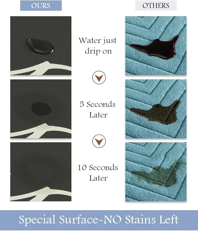 Bath Mat-Bath Mat Rug Non Slip Super Absorbent Stain Resistant Quick Dry Thin Bathroom Rug-Bath Mats for Bathroom Floor Bathtub Vanity-Bathmat Bath Rug Easy Care-17"x27",Black