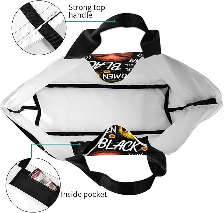 IAGM Women Tote Bags African American Woman Shoulder Bag Afro Black Girl Magic Satchel Handbags For Shopping,Work,Grocery,Gym