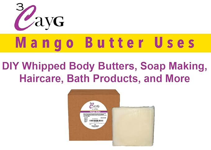Mango Butter 5LB All Natural Bulk| Great for Whipped Body Butter Lotion and Soap Making Wild Harvested Naturally Refined