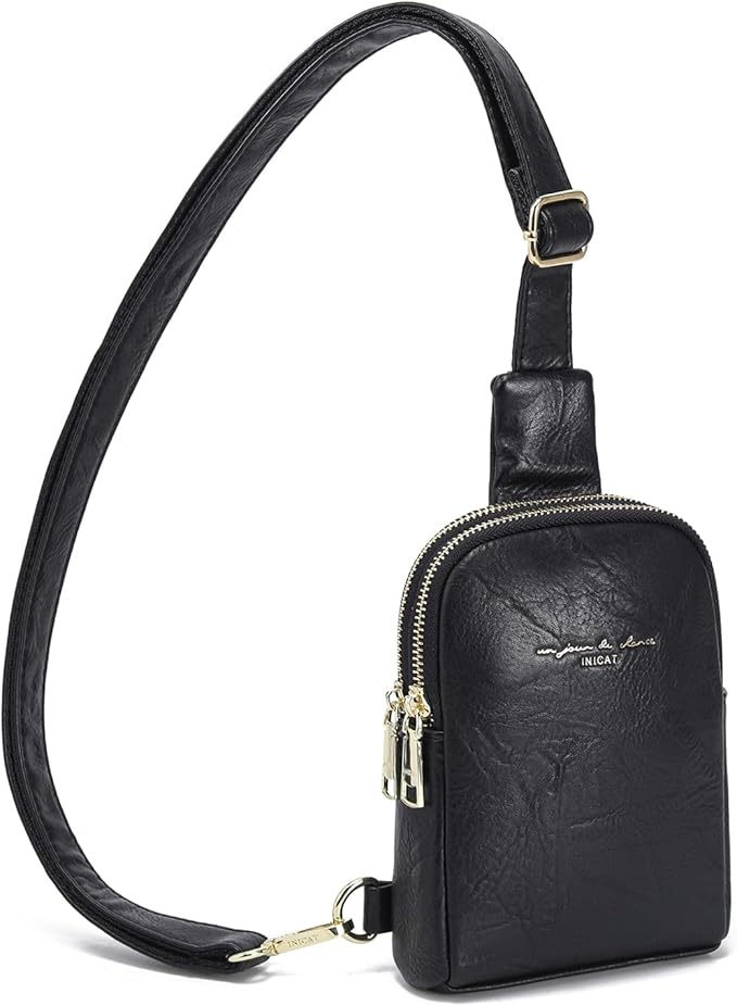 INICAT Travel Small Sling Bag Leather Crossbody Bags for Women Fanny Packs Cross Body Bag for Woman Cross Body Purses