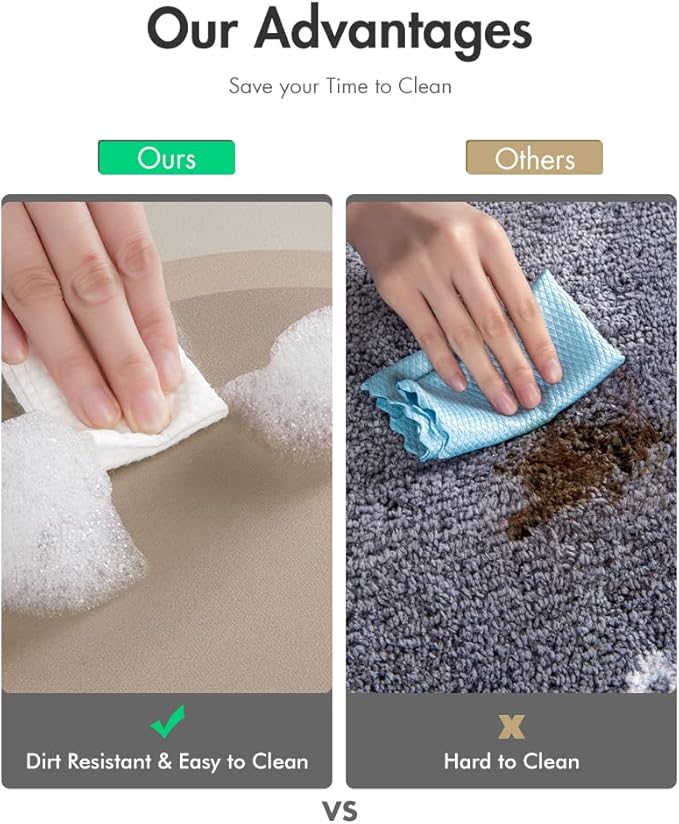 MontVoo Bath Mat - Non Slip, Quick Dry, Stain Resistant Bath Mat Rug for Bathroom Floor - Easy Care Shower Rug for Outside Bathtub - 24"x35" Beige