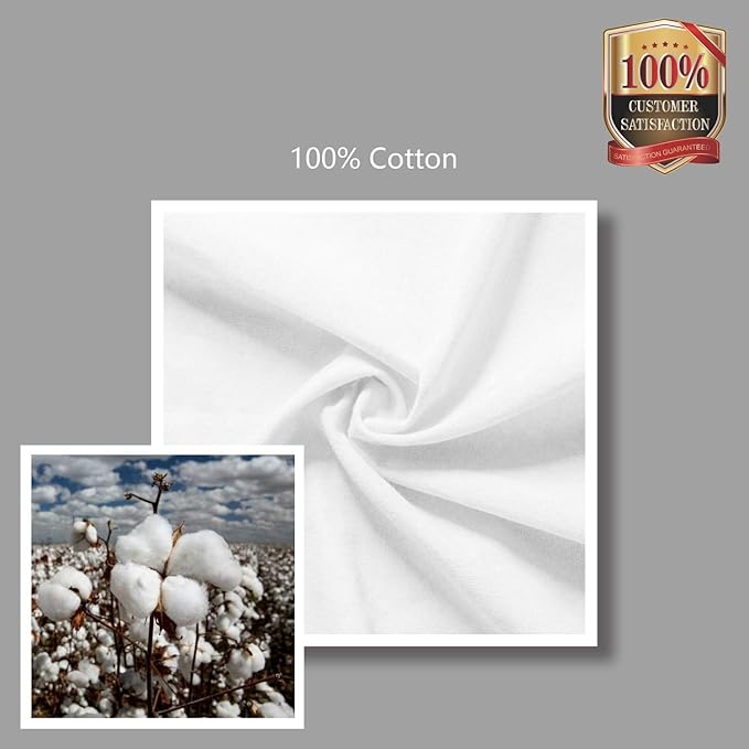 TOPDesign 5-Pack Economical 16"x15" White Cotton Tote Bag, Lightweight Medium Reusable Grocery Shopping Cloth Bags, Suitable for DIY, Advertising, Promotion, Gift, Activity