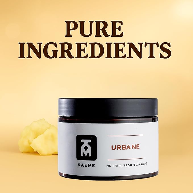 Kaeme Urbane Raw Shea Butter Unrefined Skin Moisturizer with Coconut Oil handmade from Organic whipped body butter for women and men (10.5oz/300g jar)