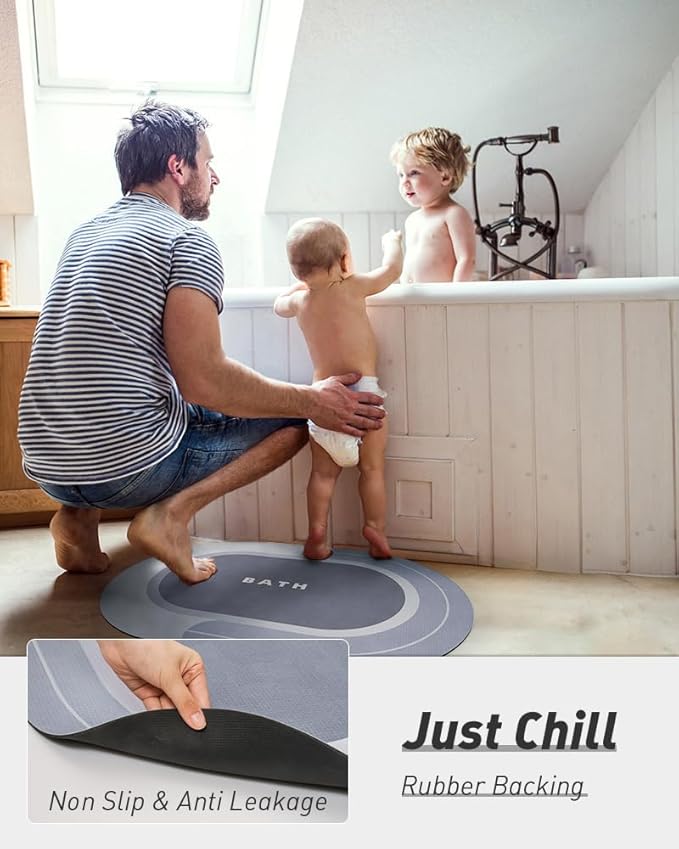 MontVoo Bath Mat - Non Slip, Quick Dry, Stain Resistant Bath Mat Rug for Bathroom Floor - Easy Care Shower Rug for Outside Bathtub - 20"x32" Blue