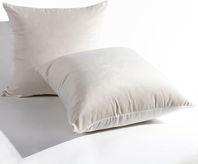 lifein 18x18 Throw Pillow Cover Set of 2, Boho Square Pillow Cover,Farmhouse Decorative Pillowcase,Pillow Case for Couch,Sofa,Bed,Chair,Room,Home Decor,Christmas(18x18in,Cream/White)