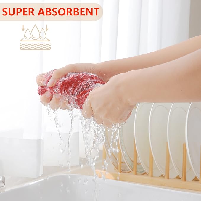 Homaxy 100% Cotton Waffle Weave Kitchen Dish Towels, Ultra Soft Absorbent Quick Drying Cleaning Towel, 13 x 28 Inches, 8-Pack, Multicolor