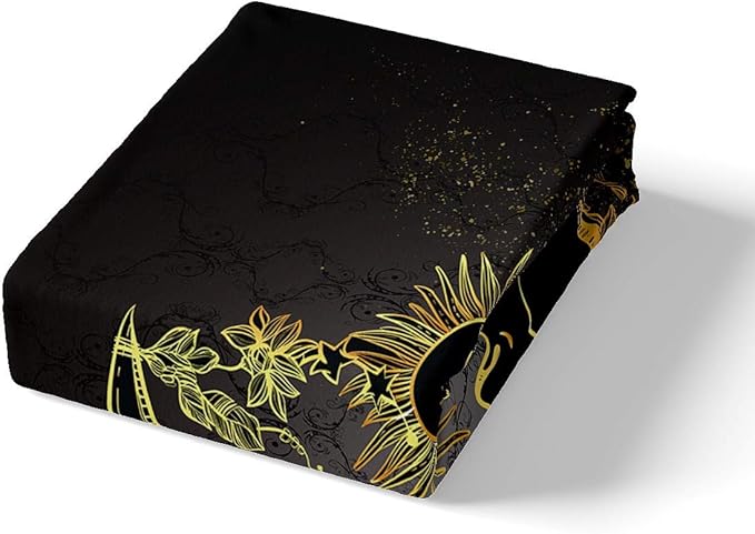 Feelyou Sun and Moon Printed Bedding Set Bohemian Tribal Duvet Cover for Kids Adults Boho Exotic Comforter Cover Galaxy Astrology Bedspread Cover Bedroom Collection 3Pcs King Size