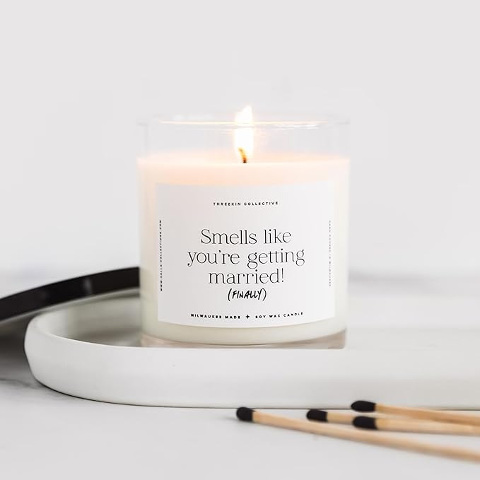 ThreeKin Scented Candles Engagement Gift, Natural Soy Wax Candles for Home, Relaxing Aromatherapy, Lavender Lemongrass Essential Oils, Long Lasting Candle Burns for 75 Hours, Gift for Her