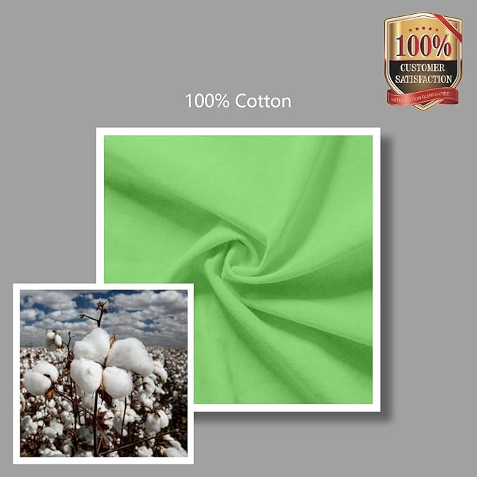 TOPDesign 6-Pack Economical 16"x15" Baby Green Cotton Tote Bags, Lightweight Medium Reusable Grocery Shopping Cloth Bags, Suitable for DIY, Advertising, Promotion, Gift, Activity