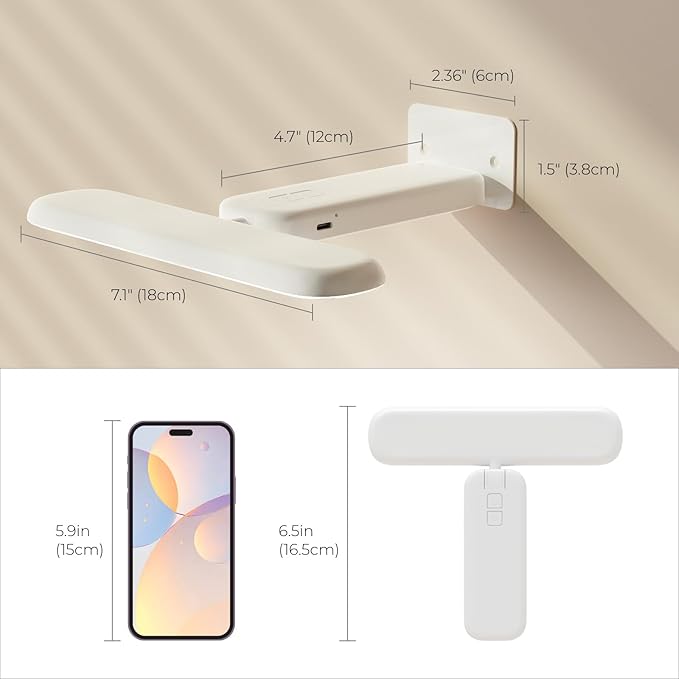 FULEN Picture Lights Battery Operated, Rechargeable Picture Frame Lights for Wall, LED Cordless Wall Lights for Arts,Paintings,Gallery&Dartboard,3 Color Temperatures, Remote Control,White,2 Pack