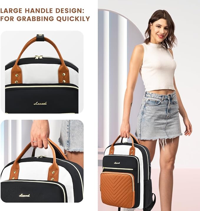 LOVEVOOK Laptop Backpack for Women, Water Resistant Travel Work Backpacks Purse Stylish College Business Teacher Nurse Computer Bag