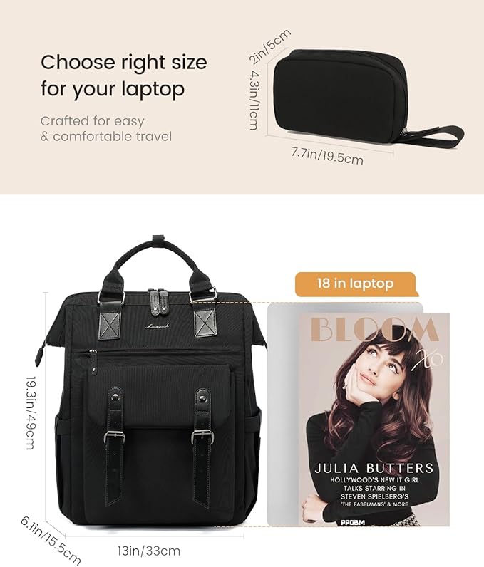 LOVEVOOK Laptop Backpack Women, Nurse Bags Teacher Work Backpack with Laptop Compartment, Water Resistant Computer Backpack Purse for Women College Business Travel Laptop Backpack, 15.6 Inch, Upgraded