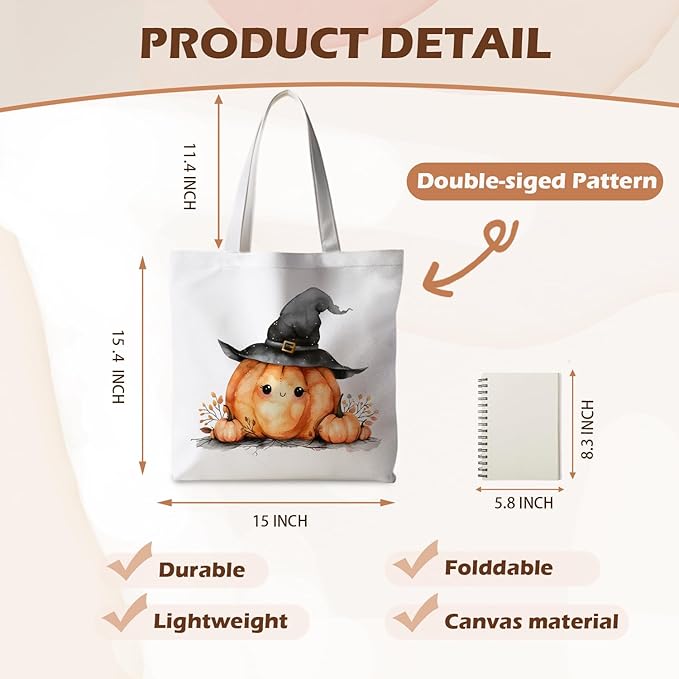 Halloween Tote Bag, Halloween Gifts for Women, Horror Tote Bag, Reusable Grocery Bags Shopping Bags