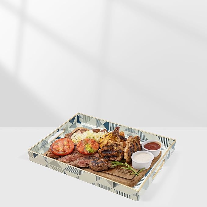 Coffee Table Tray, Serving Trays with Handles, Large Tray for Ottoman Coffee Table, Trays for Living Room Modern