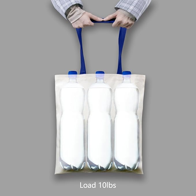 TOPDesign 6-Pack Economical 16"x15" Cotton Tote Bag, Lightweight Medium Reusable Grocery Shopping Cloth Bags, Suitable for DIY, Advertising, Promotion, Gift, Activity