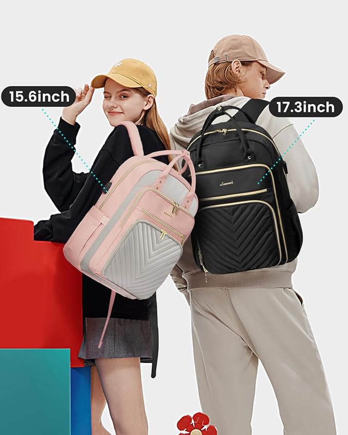 LOVEVOOK Laptop Backpack for Women, Water Resistant Travel Work Backpacks Purse Stylish Business Teacher Nurse Computer Bag with USB Charging Port, Fits 15.6" Laptop