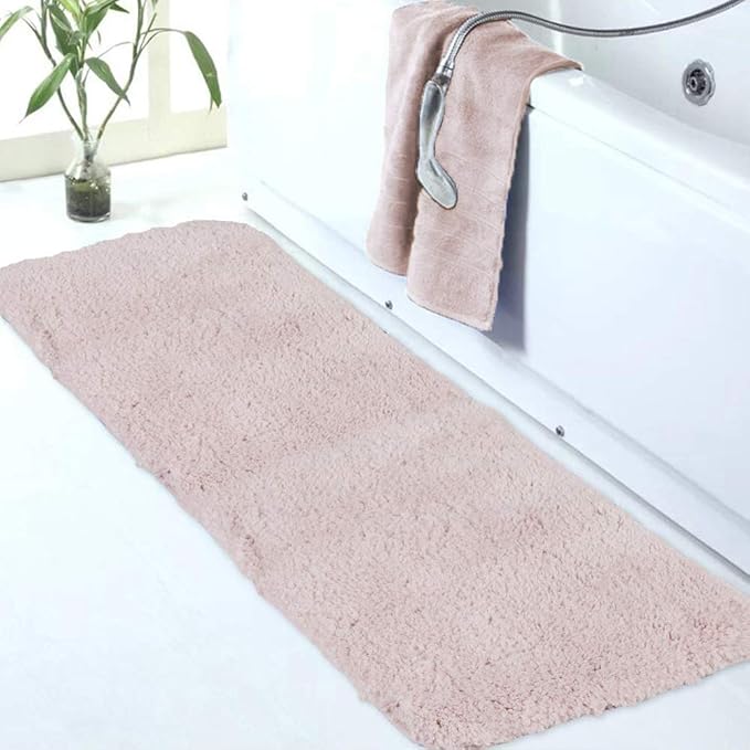 Walensee Large Bathroom Rug (24 x 60, Dusty Pink) Extra Soft and Absorbent Shaggy Bath Mat Machine Washable Microfiber Non Slip Luxury Floor Mat