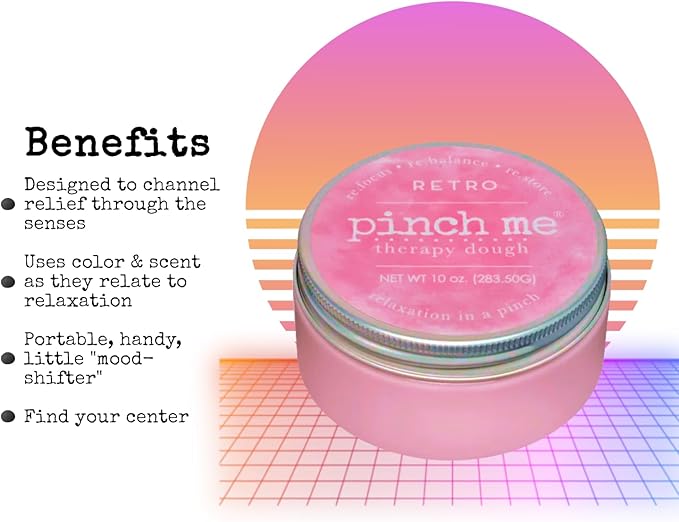 Pinch Me Therapy Dough - Holistic Aromatherapy Stress Relieving Putty - 10 Ounce (Retro)