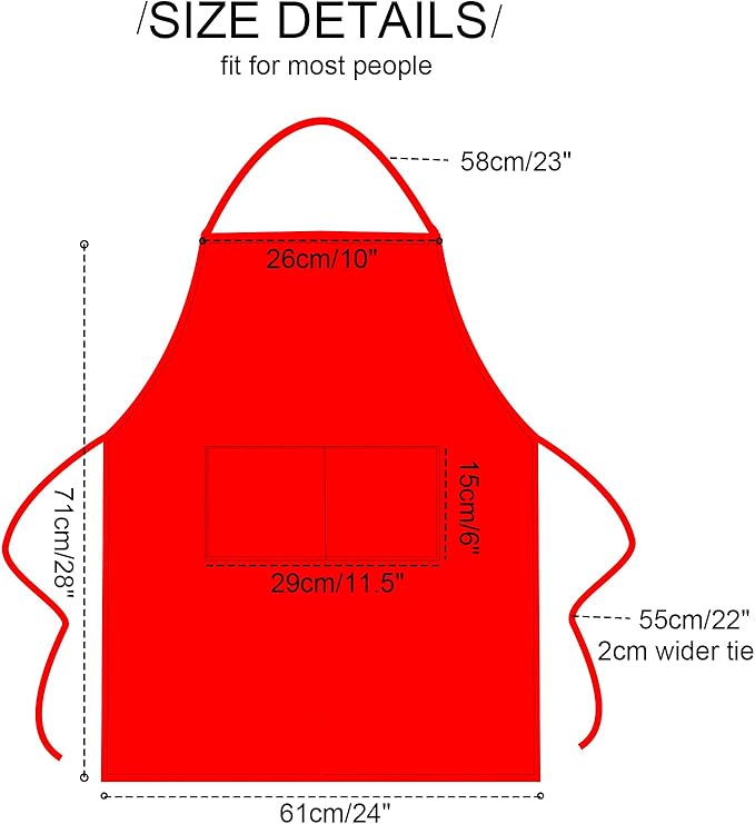 6 PCS Plain Bib Aprons for Women Men Bulk,Multicolor Apron with 2 Pockets for Painting Crafting Baking Cooking Kitchen.(6pcs-6colors) …