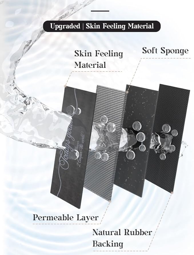 MontVoo -Bath Mat Rug- Non Slip Quick Dry Absorbent Thin Bathroom Rugs Fit Under Door-Faux Suede Surface Bathroom Floor Mats-Shower Rug for in Front of Bathtub Shower 17 X59 Dark Grey Text Pattern