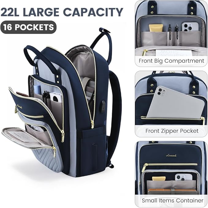 LOVEVOOK Laptop Backpack for Women,15.6 Inch Laptop Computer Bag Travel Backpack Purse,Waterproof Work Business Backpack