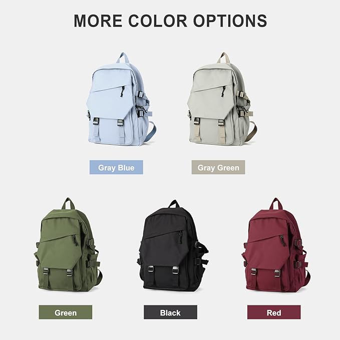 coowoz College Backpack Waterproof Black College Bags For Women Lightweight Travel Rucksack Casual Daypack Laptop Backpacks For Men Women(Grey Blue)