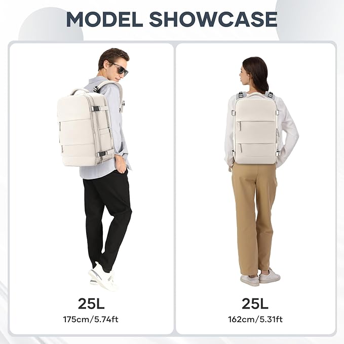 coowoz Travel Backpack For Women Men,Carry On Backpack,Hiking Backpacks Waterproof Outdoor Sports Rucksack Casual Daypack travel essentials（Off White）