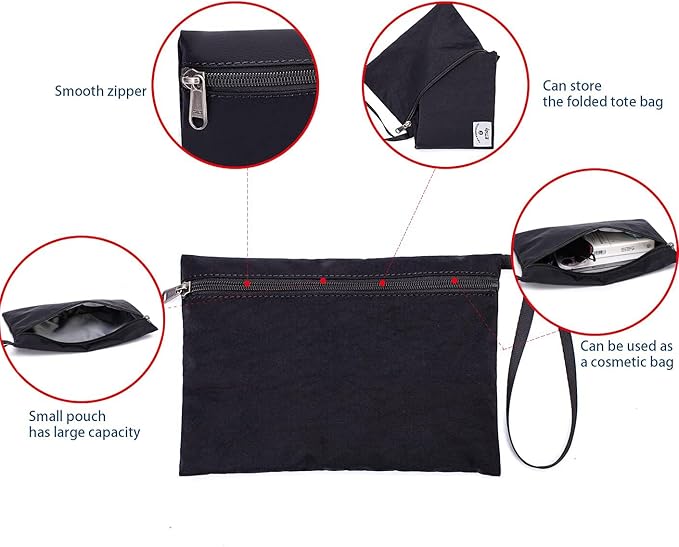 ETidy Large Capacity Foldable Tote Bag With Zipper Water-resistant SandproofWomen Beach Bag Handbag GymBag Travel ShoppingBag