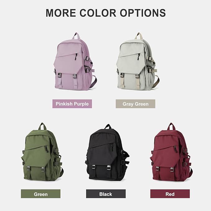 coowoz College Backpack Waterproof Black College Bags For Women Lightweight Travel Rucksack Casual Daypack Laptop Backpacks For Men Women(Pink Purple)