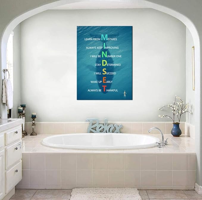 Inspirational Canvas Wall Art Motivational Animal Mindset Poster Print Artwork Painting Picture for Framed Home Decoration Living Room Office Ready to Hang [30''W X 40''H]