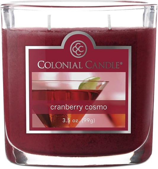 Colonial Candle Cranberry Cosmo Scented Jar Candle, 2 Wick, 3.5 oz, Mottled Wax Candle