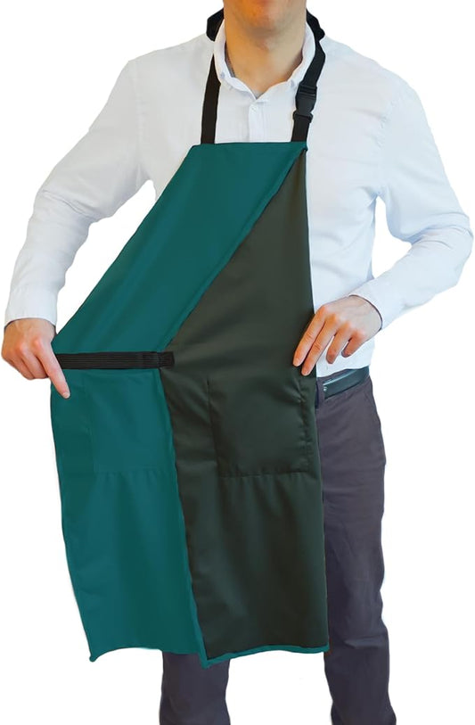 Waterproof Apron For Men and Women - 2 Pockets - 35", Black - Multi Purpose Work Aprons for Dishwashing, Dog Grooming