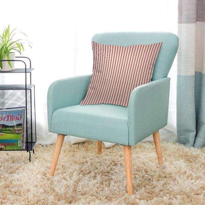 AOYEGO Red Vertical Stripe Throw Pillow Cover Streaks Red and White Line Background Fashion Striped Simple Repeat Pillow Case 18x18 Inch Decorative Men Women Room Cushion Cover for Home Couch