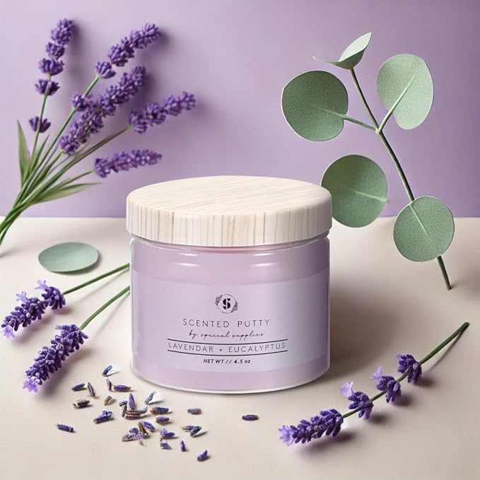 Special Supplies Scented Therapy Putty Dough - Infused with Pure Essential Oils for Aromatherapy and Meditation- Relaxation Gifts for Kids and Adults - Non-Stick (Lavender & Eucalyptus (4.5 oz))