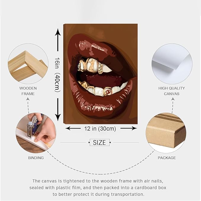 ANVOTIG Framed Black Girl Canvas Wall Art Set of 3 Black Woman African American Women Wall Decor Pictures Boho Fashion Posters Home BedRoom Living Room 12x16 Inch