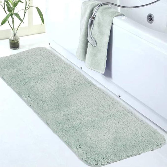 Walensee Large Bathroom Rug (24 x 72, Pale Green) Extra Soft and Absorbent Shaggy Bath Rug Machine Washable Microfiber Bath Mat Non Slip Bath Mat, Luxury Bathroom Floor Mats