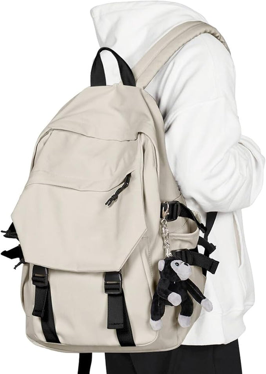 Casual Daypack Large upgraded version College Laptop Backpack for Men Women Water Resistant Lightweight School Bag Travel Rucksack for Sports High School Middle Bookbag for girls Size L(Khaki)