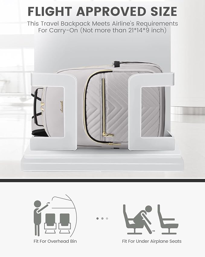 LOVEVOOK Laptop Backpack for Women, Travel Computer Work Bags with 17-inch Laptop Compartment, College School Student Bag Teen Backpacks For Girls, Outdoor Carry On Backpack Purse, Grey