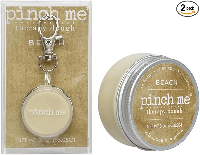 Pinch Me Therapy Dough Locket Combo - Holistic Aromatherapy Stress Relieving Putty – .3oz Clip-On Locket Scent + 3oz Dough Beach