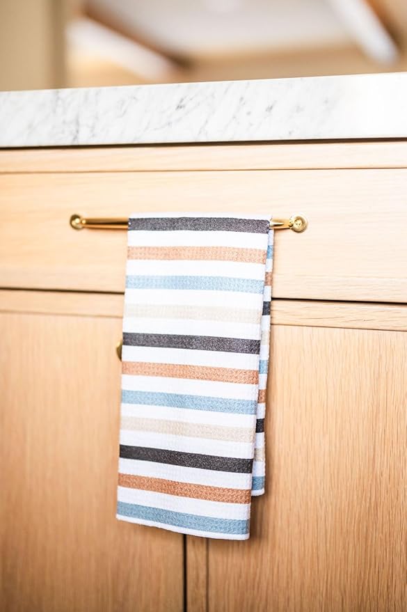 || 3 Pack Double Sided || Kitchen Towels || Dish Towels || Highly Absorbent || Hanging Loop || Dish Cloths || Modern || Designer Prints (Marigold/Mint)