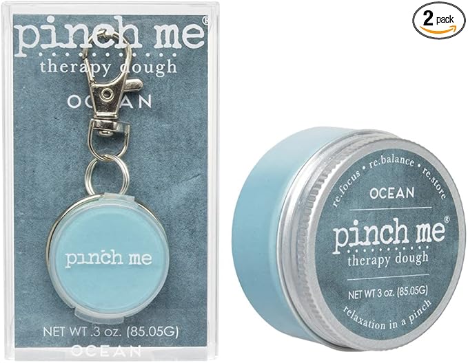 Pinch Me Therapy Dough Locket Combo - Holistic Aromatherapy Stress Relieving Putty – .3oz Clip-On Locket Scent + 3oz Dough Ocean