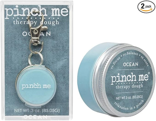 Pinch Me Therapy Dough Locket Combo - Holistic Aromatherapy Stress Relieving Putty – .3oz Clip-On Locket Scent + 3oz Dough Ocean