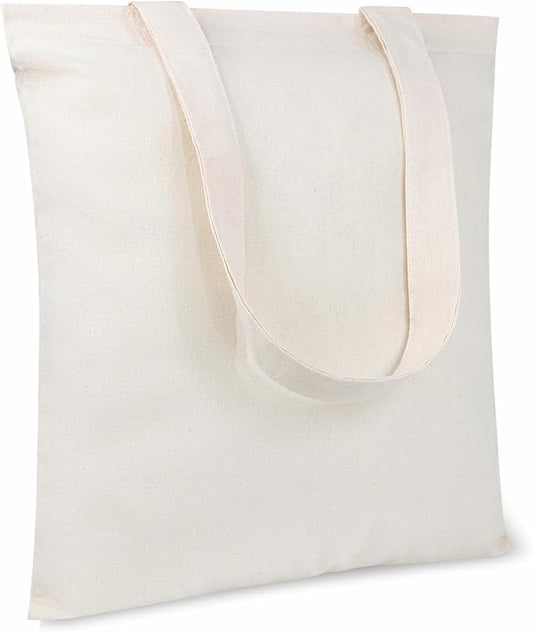 TOPDesign 10-Pack Economical 11.8"x13" Cotton Tote Bags, Lightweight Small Reusable Grocery Shopping Cloth Bags, Suitable for DIY, Advertising, Promotion, Gift, Activity