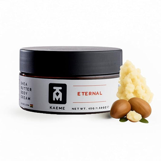 Kaeme Eternal African Whipped Shea Butter Made with Raw Organic Unrefined butter, Moisturizer for Skin, With Coconut Oil, Deep Hydration for Skin, DIY, From Ghana, For Women and Men (3.4oz/100g jar)