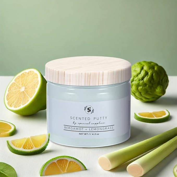 Special Supplies Scented Therapy Putty Dough - Infused with Pure Essential Oils for Aromatherapy and Meditation- Relaxation Gifts for Kids and Adults - Non-Stick (Bergamot + Lemongrass (4.5 oz))