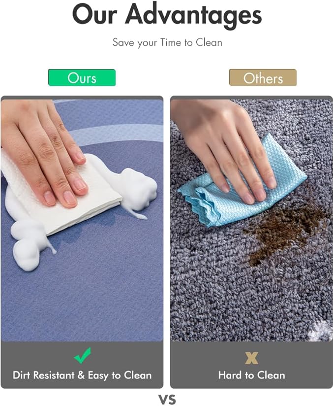 MontVoo Bath Mat Runner - Long Non Slip Absorbent Quick Dry Thin Bath Rug for Bathroom Floor Mat - Rubber Backed - Stain Resistant - Easy Care -Navy17 x50