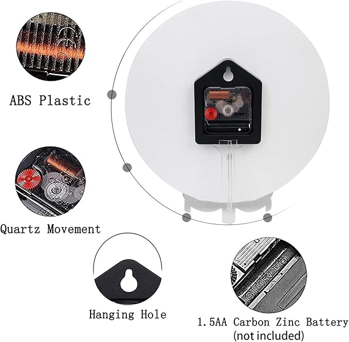 African American Girl Wall Clock Battery Operated Silent Round Clock Afro Black Woman Wall Decor for Home Office School, 12 Inch